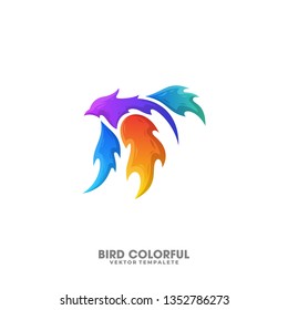 Bird Fire Colorful Illustration Vector Design Template.Suitable for Creative Industry, Multimedia, entertainment, Educations, Shop, and any related business