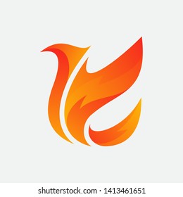 bird and fire logo design