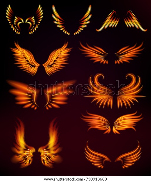 鳥は翼を燃やす幻想的な羽を燃やすハエの神秘的な炎の炎が 黒い背景に熱いアートベクターイラストを燃やします のベクター画像素材 ロイヤリティフリー