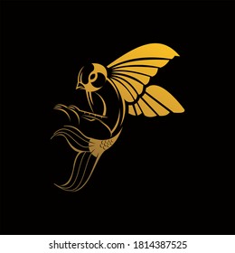 Bird fish tail hybrid animal vector, best for nature or science logo design graphic template inspiration idea