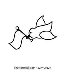 bird flag romance image outline