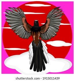 the bird flaps its wings, and this image does not contain links, rasters, and bitmaps.

this bird is known as Copsychus Malabaricus, Kucica Hutan, Murai Batu.