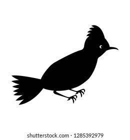 Bird flat black icon isolated on white background. Vector illustration. Bird symbol. 