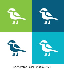 Vogel Flat Vier Farbe minimale Icon Set