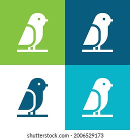 Bird Flat cuatro colores mínimo conjunto de iconos