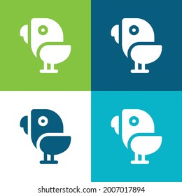 Bird Flat four color minimal icon set