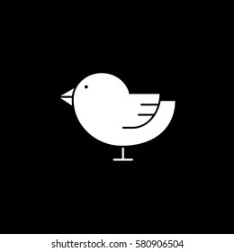 Bird Flat Icon On Black Background