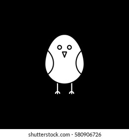Bird Flat Icon On Black Background