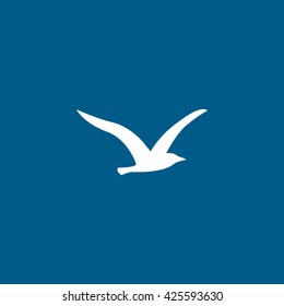 Bird Flat Icon On Blue Background