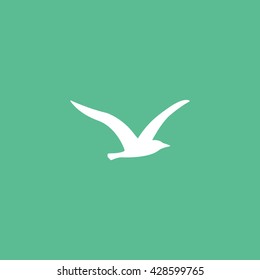 Bird Flat Icon On Green Background