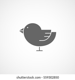 Bird Flat Icon On White Background