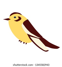 bird flat illustration on white