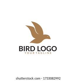 bird flat logo design template
