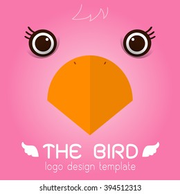 Bird Flat logo  on four background