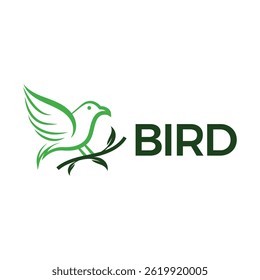 design de logotipo minimalista plano pássaro