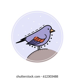 Bird flat style for your design, icon, avatar, character
