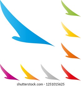 Bird flies in different colors collection