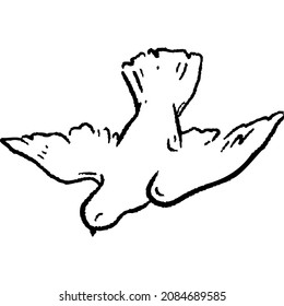Bird flies down sketch vector illustration