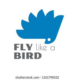 Bird in flight looking down logo