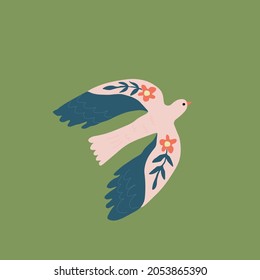 Bird floral blossom symbol card