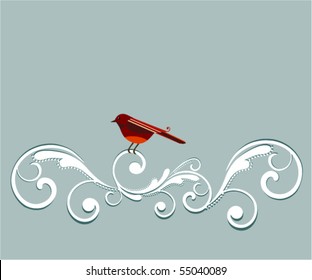bird with flourish