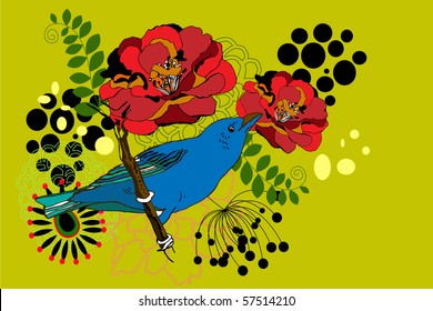 bird and flower