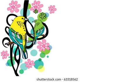 bird and flower
