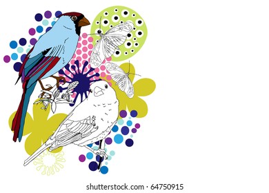 bird and flower