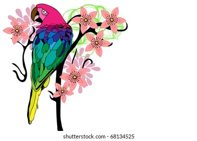 bird and flower