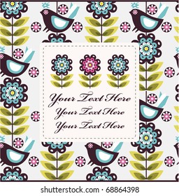 bird flower card