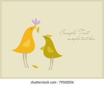 bird  flower card