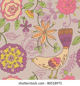 bird in flower garden