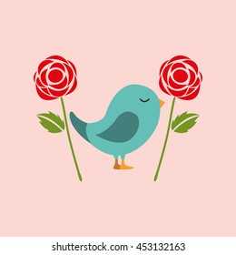 bird flower nature   isolated, vector illustration eps10