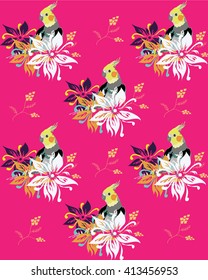 bird and flower pattern
