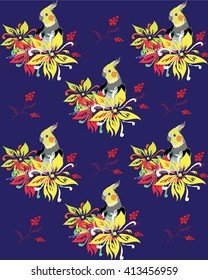 bird and flower pattern