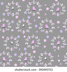 bird flower seamless