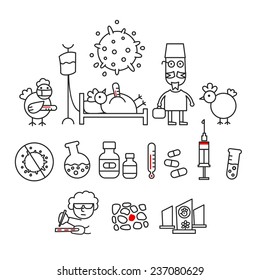 Bird flu doctor medicine avian virus disease vector