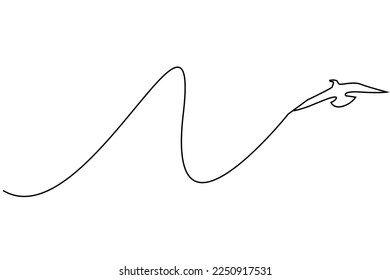 bird fly air one line drawing art