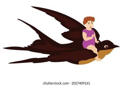 Bird fly with baby, best illustration vector bird