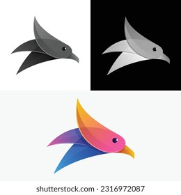 Bird Fly Colorful Abstract Logo