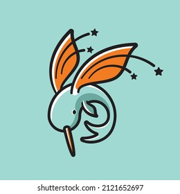 Logo creativo de la mosca de las aves diseño simple estilo vectorial simple estilo lujoso