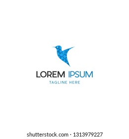 Bird Fly Digital Pixel Abstract Silhouette Business Modern Technology Logo