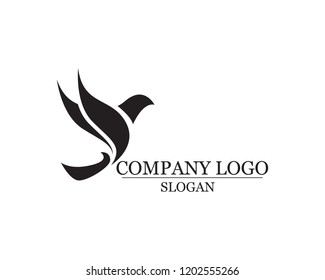Bird fly logo black  vector
