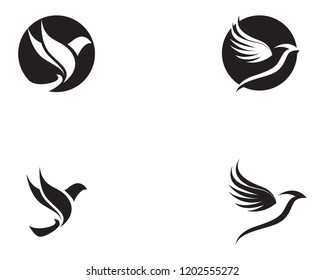 Bird fly logo black  vector
