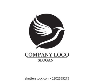 Logotipo de la mosca de las aves negro vectorial
