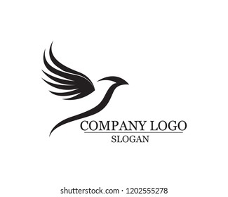 Bird fly logo black  vector
