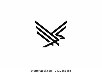 Bird Fly Logo Geometric Abstract Illustration Eagle Hawk Falcon Silhouette Wing Flight Business Sign Symbol