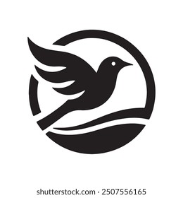 Bird fly logo silhouette illustration vector art
