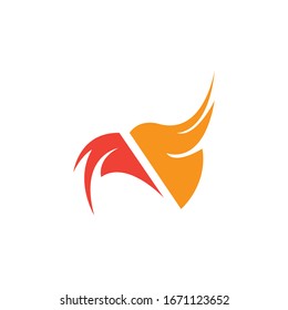 bird fly logo vector template