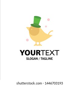 Bird, Fly, Pet, Sparrow Business Logo Template. Flat Color